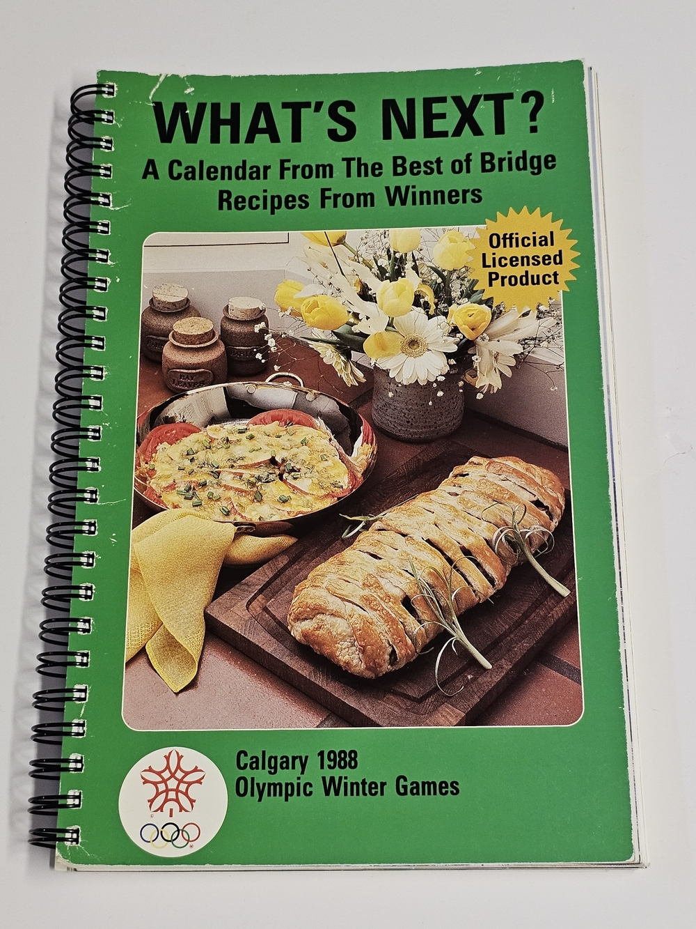 Vtg 1988 Calgary Olympics Best of Bridge Cookbook Calendar Recipes